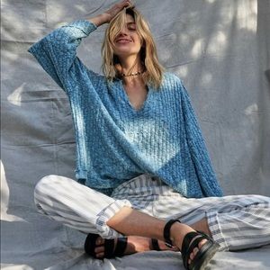 nwt free people 🤍 BLACK baja babe sweater.